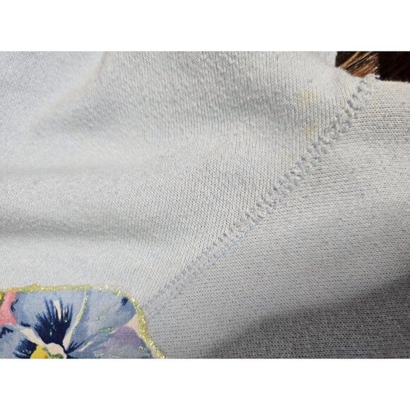 Vintage Grannycore FLoral Ruffled Crewneck Sweatshirt Tultex - Picture 9 of 16